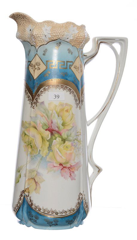 13.25" UNMARKED PRUSSIA STIPPLED MOLD TANKARD (1 of 3)