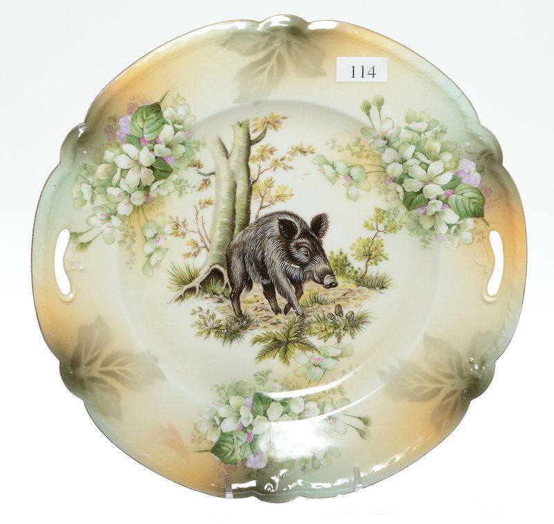 NOVELTY 9.75" MARKED RSP TWO-HANDLED CAKE PLATE (1 of 2)