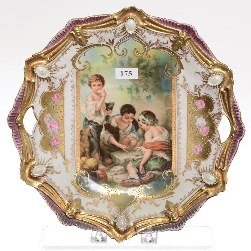 10.5" RSP RIBBON AND JEWEL MOLD TWO-HANDLED CAKE PLATE (1 of 2)