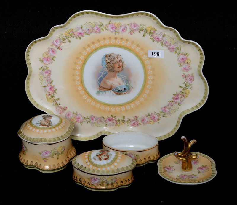 FIVE PIECE DRESSER SET (1 of 3)