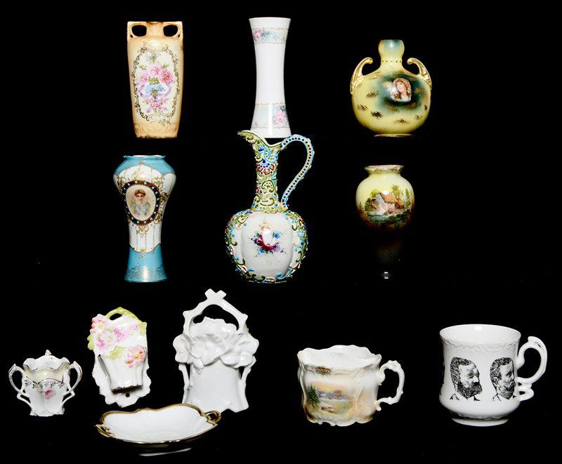 BOX LOT OF 12 MISC. PRUSSIA AND PRUSSIA STYLE ITEMS (1 of 2)