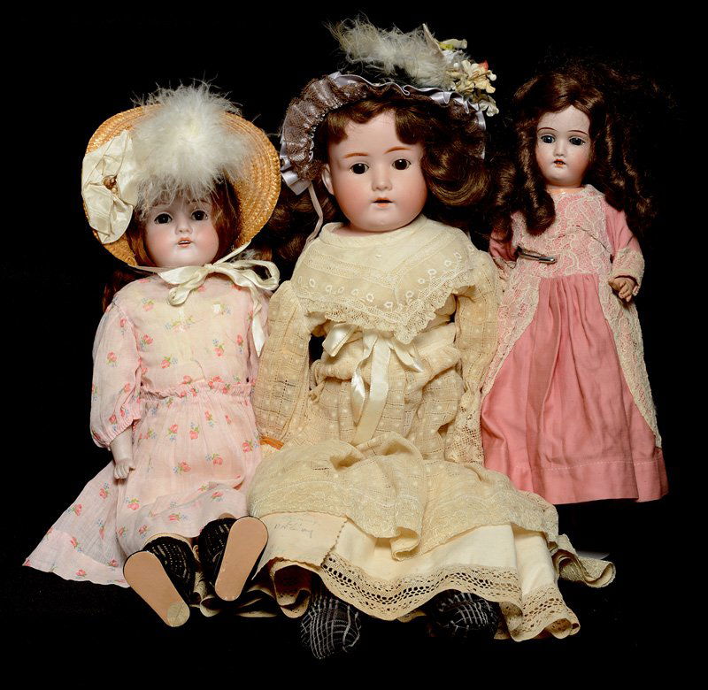 (3) GERMAN BISQUE HEAD DOLLS INCLUDING (1 of 7)