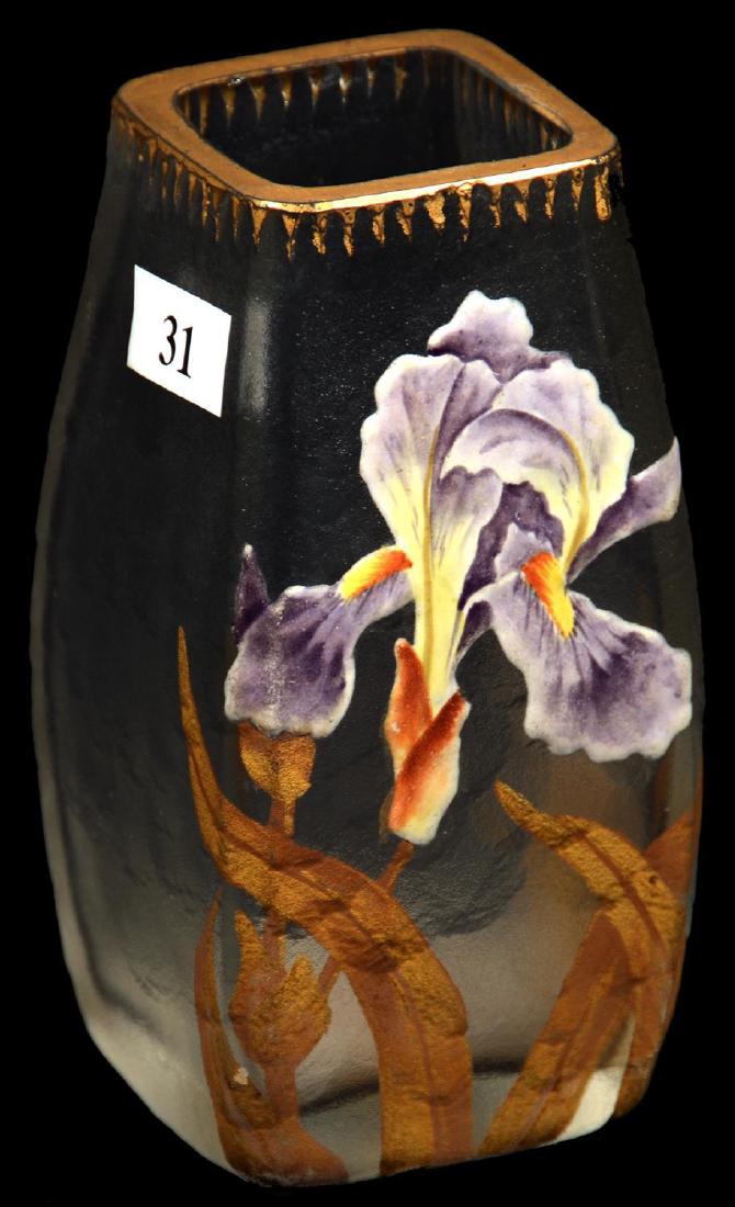 5" SIGNED MONT JOYE SQUARE ART GLASS VASE (1 of 4)