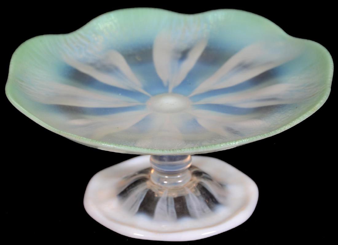 3.5" X 7.75" SIGNED "LCT-FAVRILE #1853" PASTEL COMPOTE (1 of 2)