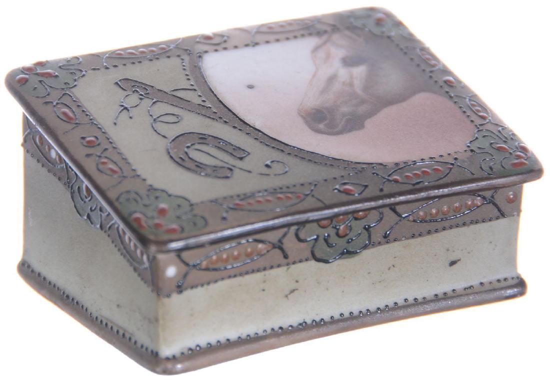 1.25" X 2.5" MARKED NIPPON (GREEN WREATH) STAMP BOX (1 of 3)