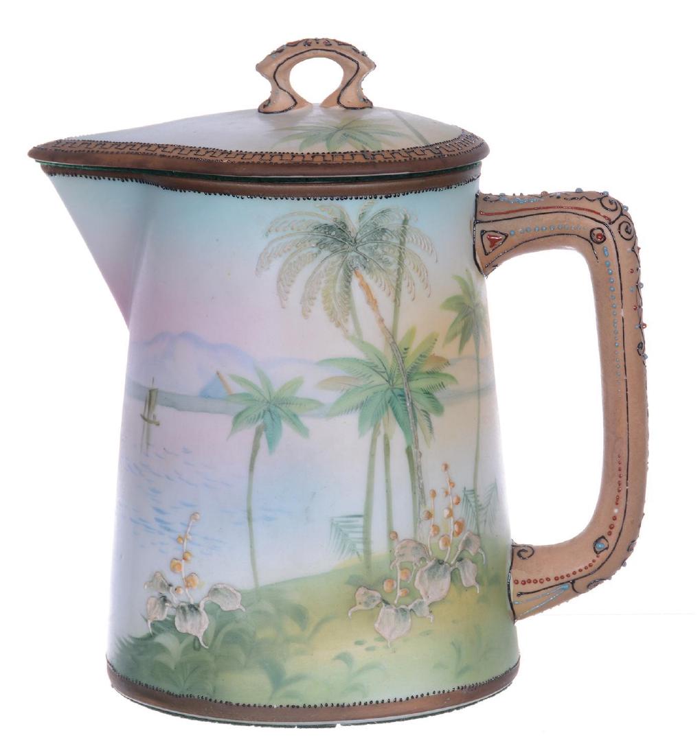 7" MARKED NIPPON (BLUE MAPLE LEAF) COVERED MILK PITCHER (1 of 3)