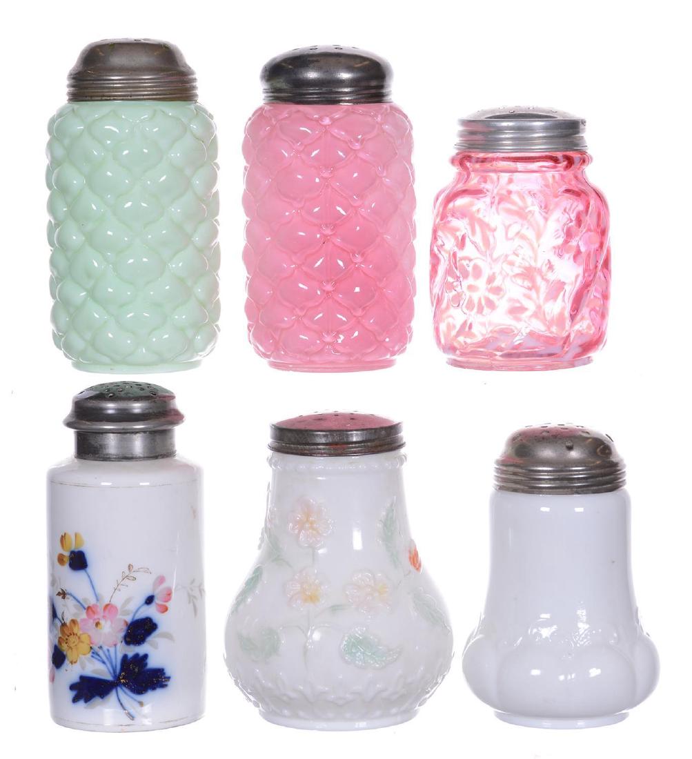 (6) ART GLASS SUGAR SHAKERS INCLUDING (1 of 3)