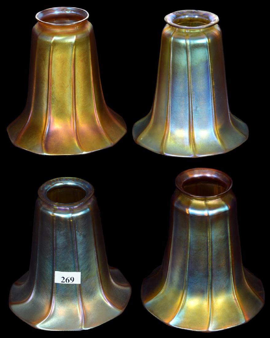 (4) 5.25" SIGNED QUEZAL ART GLASS LIGHT SHADES (1 of 3)
