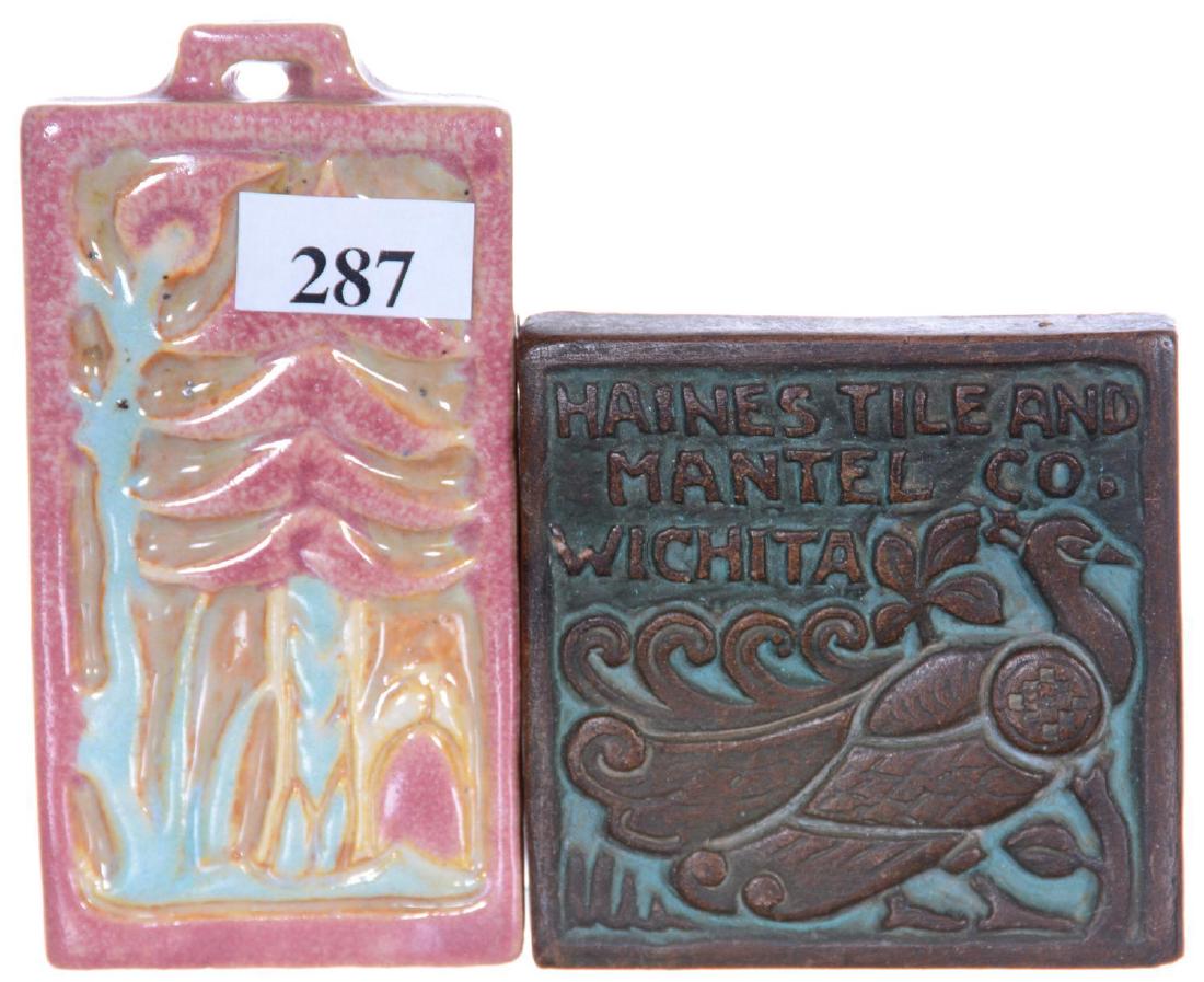 (2) ART POTTERY TILES INCLUDING (1 of 3)