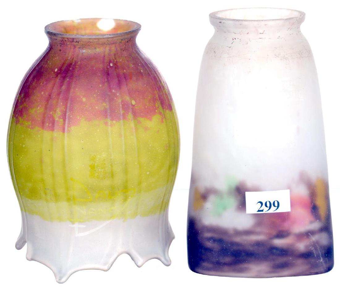 (2) ART GLASS LIGHT SHADES INCLUDING (1 of 3)