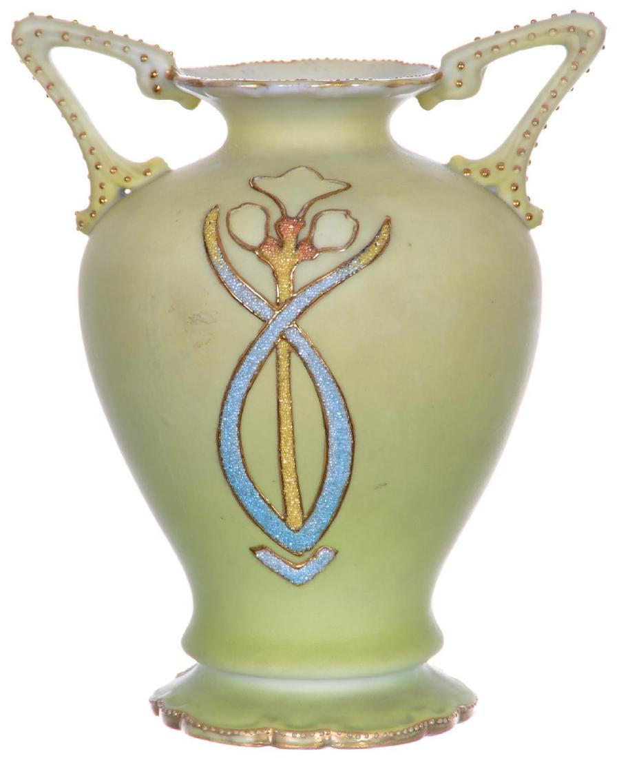 6.5" MARKED KINRAN NIPPON STYLE TWO-HANDLED VASE (1 of 2)