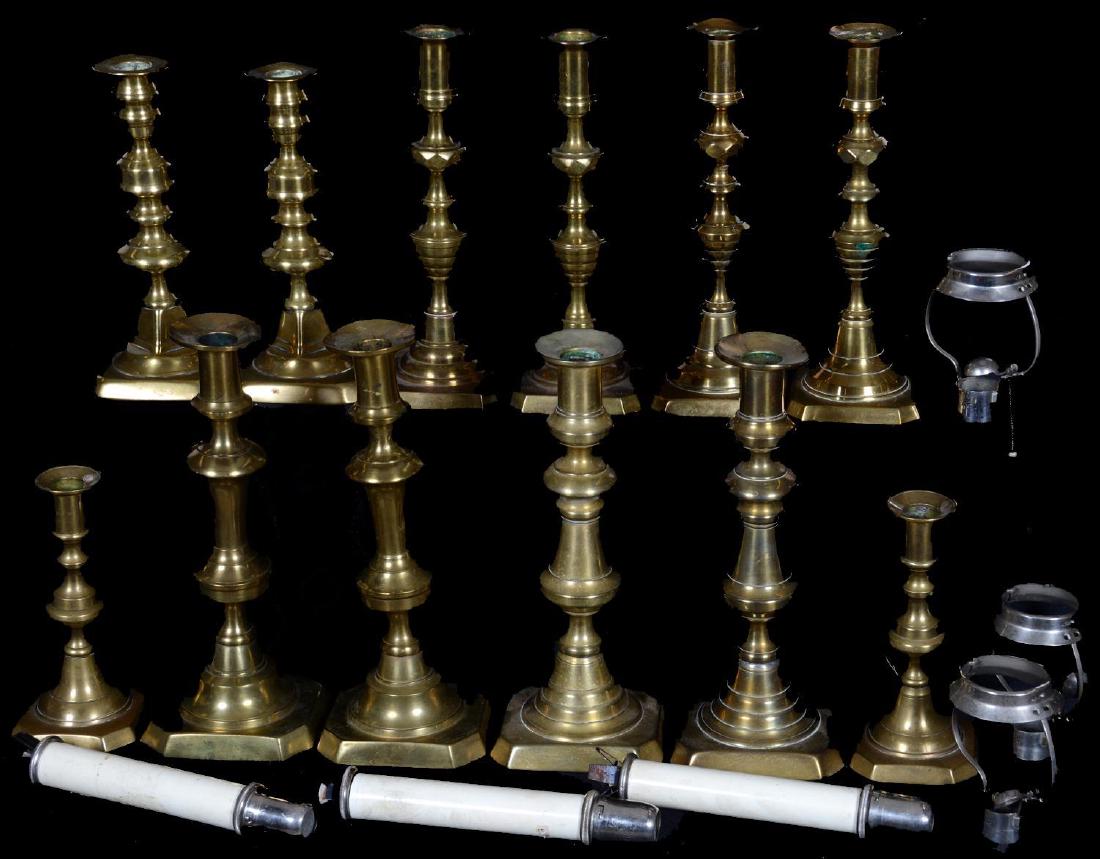 (6) PAIR OF BRASS CANDLESTICK HOLDERS INCLUDING (1 of 5)