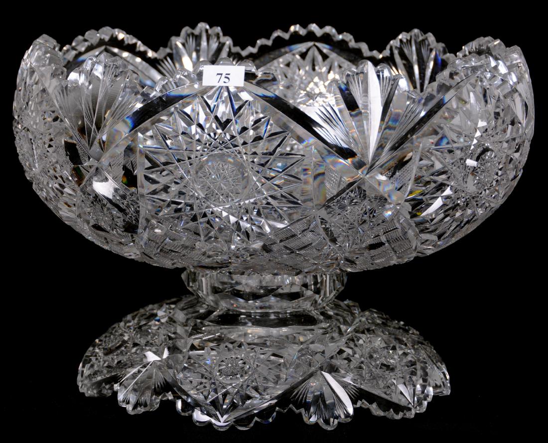 TWO-PART PUNCH BOWL - 9.5" X 14" - ABCG - SIGNED LIBBEY (1 of 2)