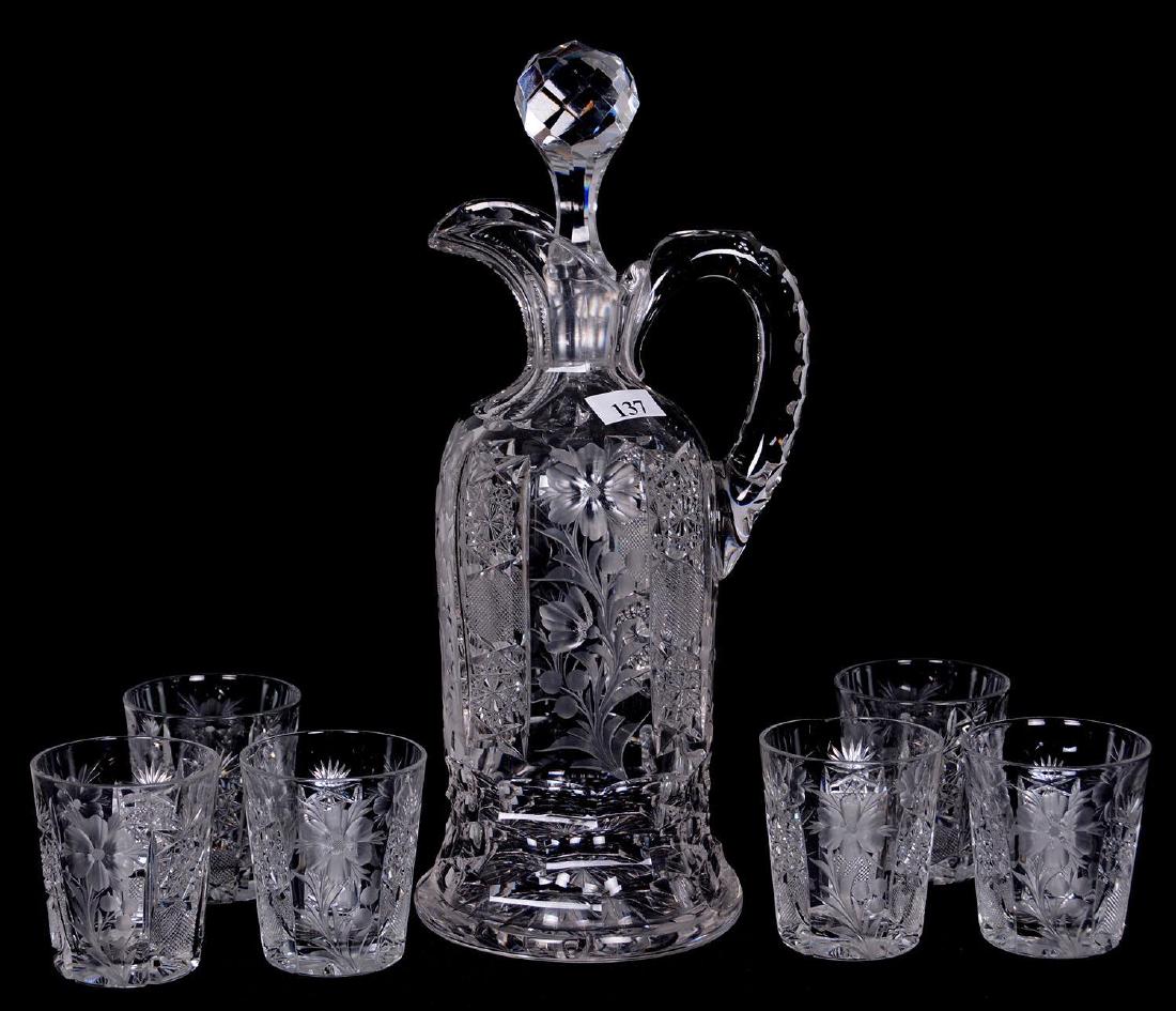 WHISKEY SET - ABCG - 11.5" HANDLED DECANTER SIGNED (1 of 3)