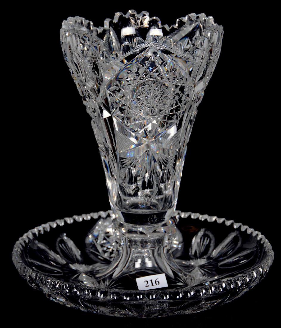 ONE PIECE EPERGNE - 9.25" X 9" - ABCG - SIGNED LIBBEY (1 of 4)