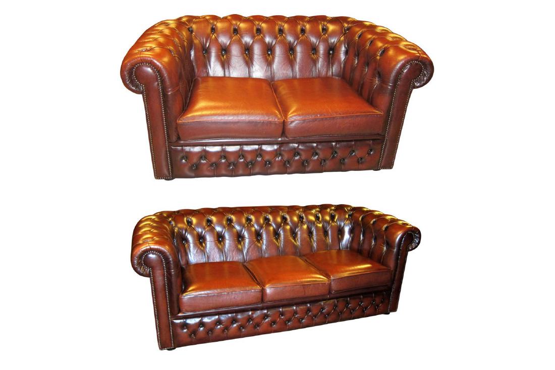 English Leather Sofa Set