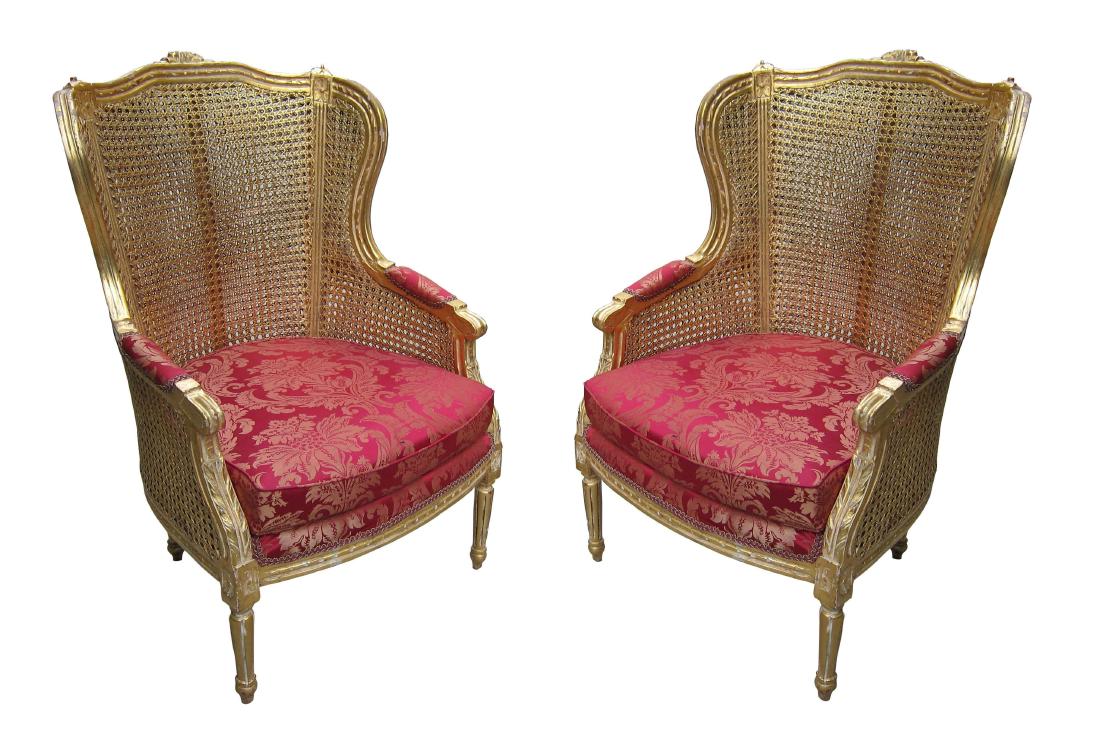 Pair of vintage French wing chairs (1 of 2)
