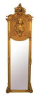 Art Nouveau-style giltwood trumeau mirror