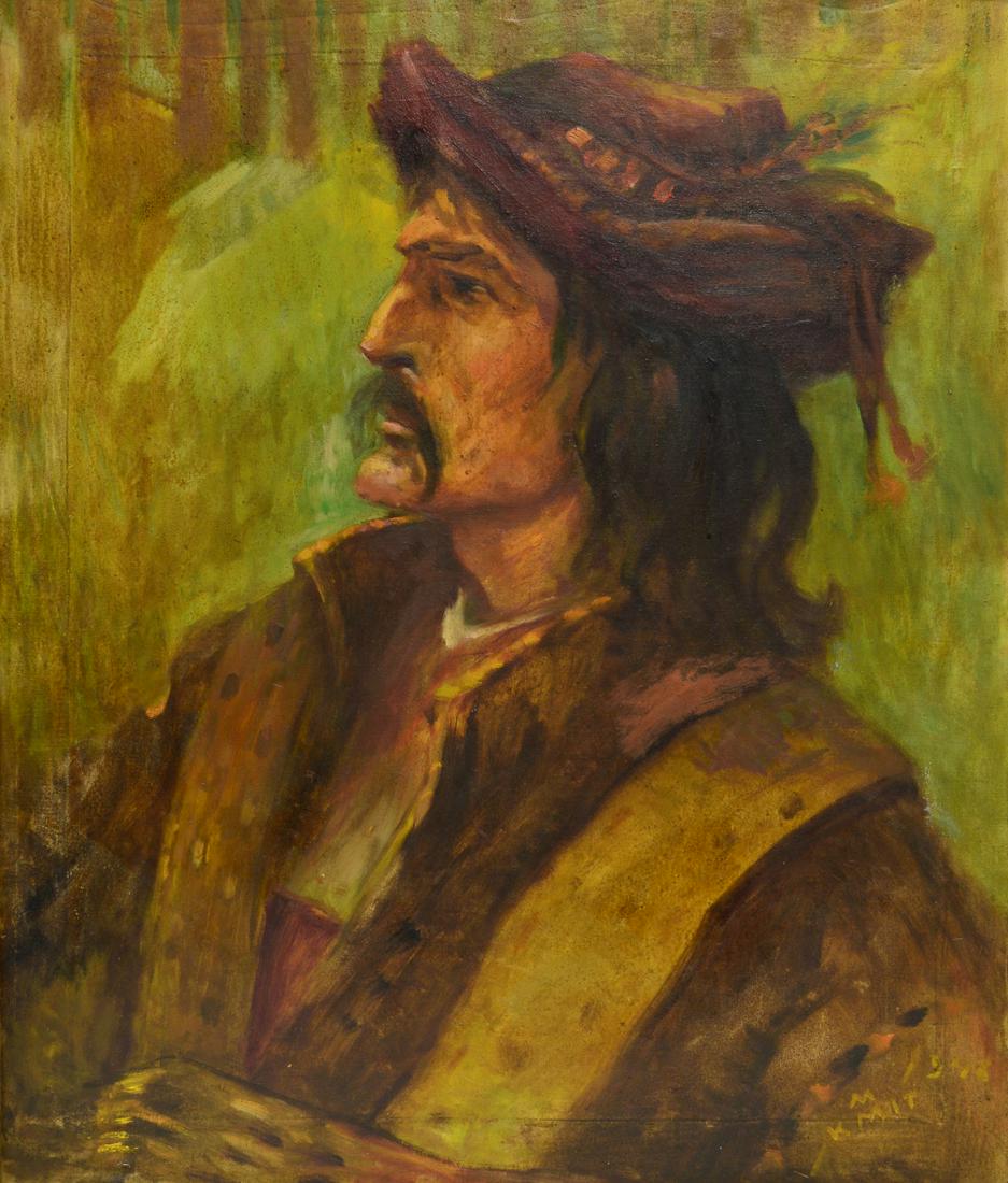 Michael Kmit: Michael Kmit (1910-1981, Australian): "Portrait of a Nobleman". Oil on canvas. Signed lower right. Signed and titled on reverse. 31½" x 23½".