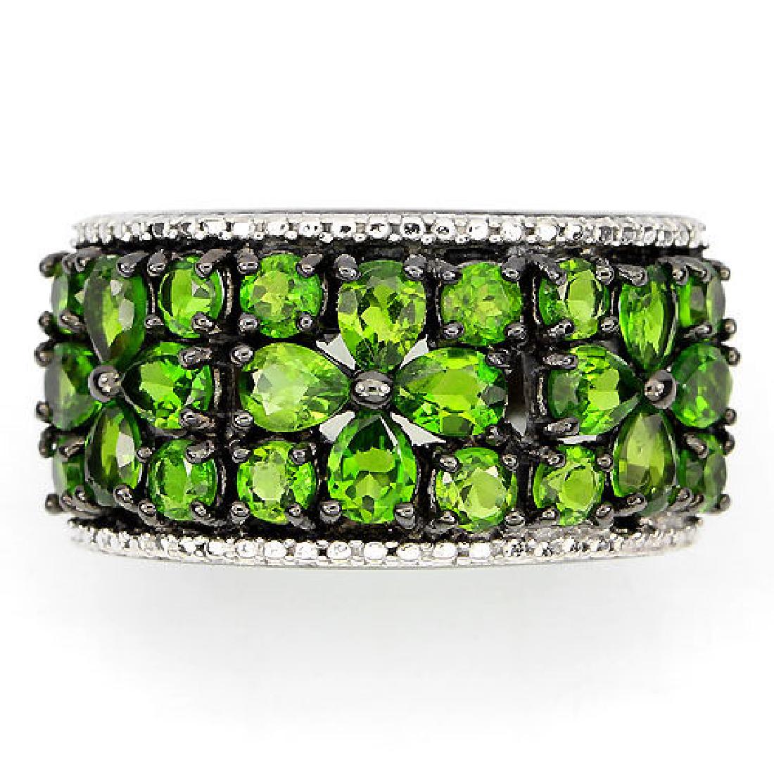 Sterling silver Chrome Diopside Black Rhodium Plated (1 of 2)