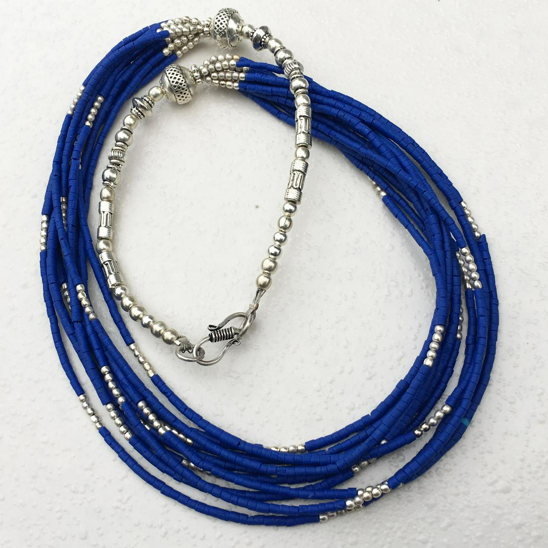 Tibetan Lapis Multi Strand Handmade Necklace (1 of 2)