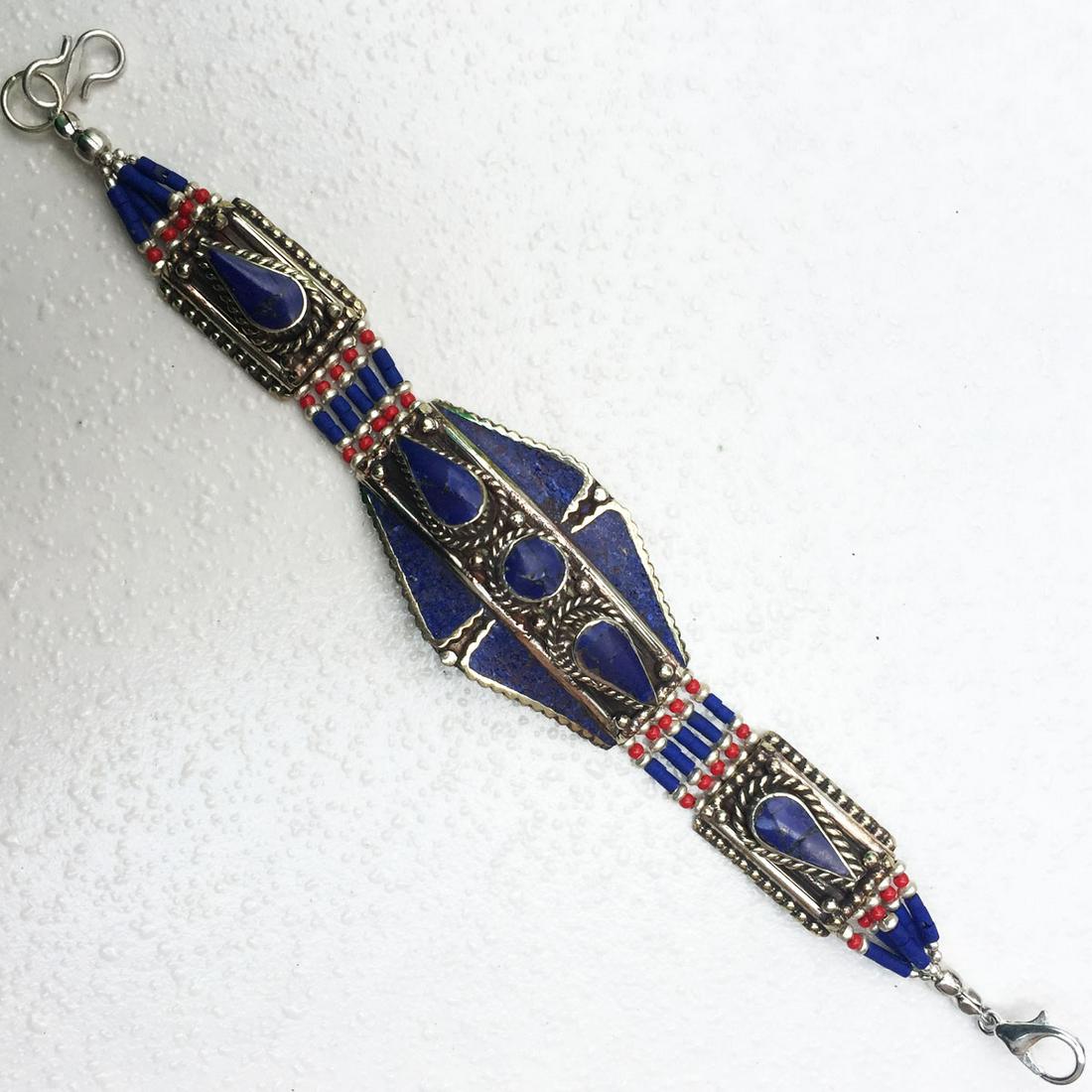 Lapis Handmade Statement Bracelet (1 of 1)