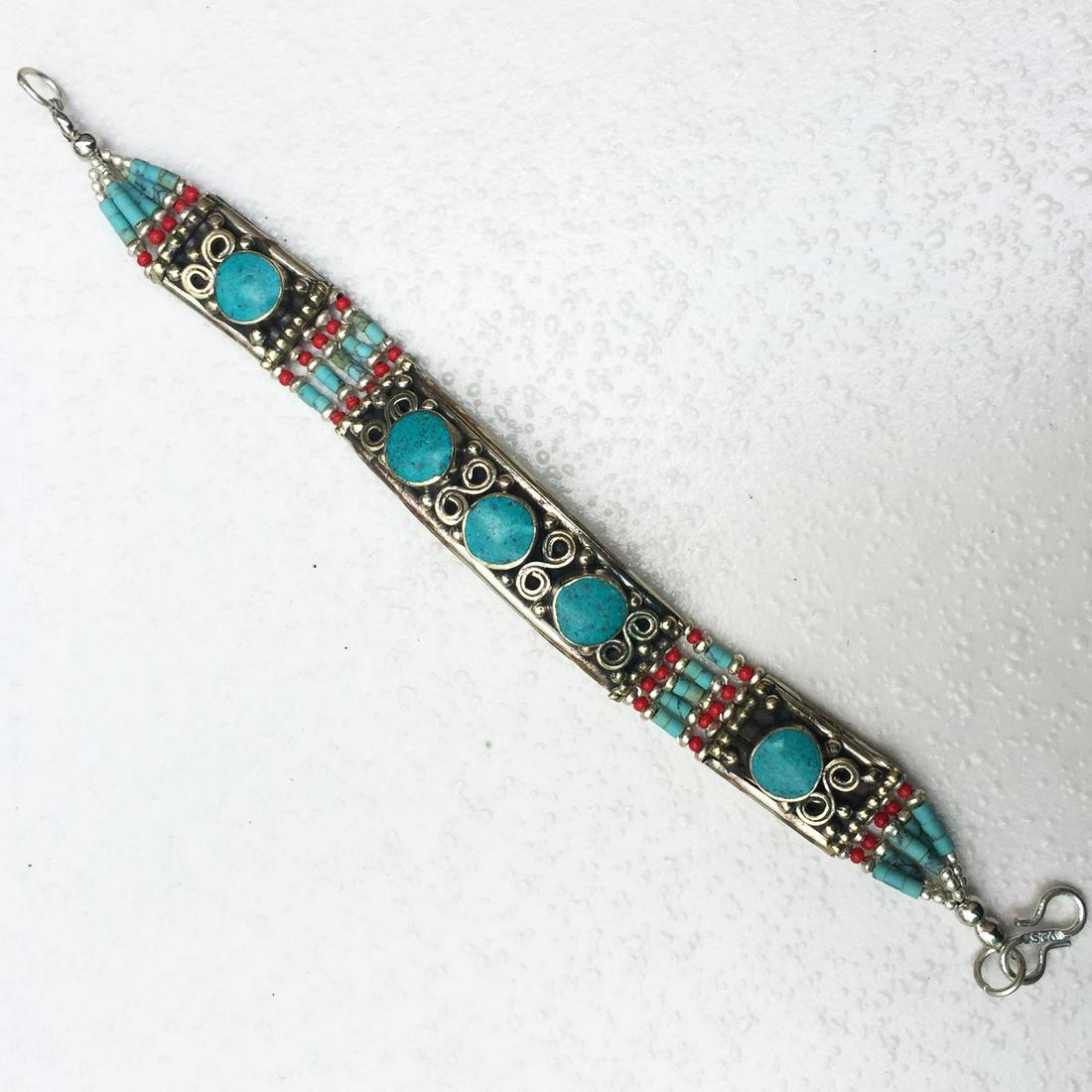 Turquoise Handmade Statement Bracelet (1 of 1)