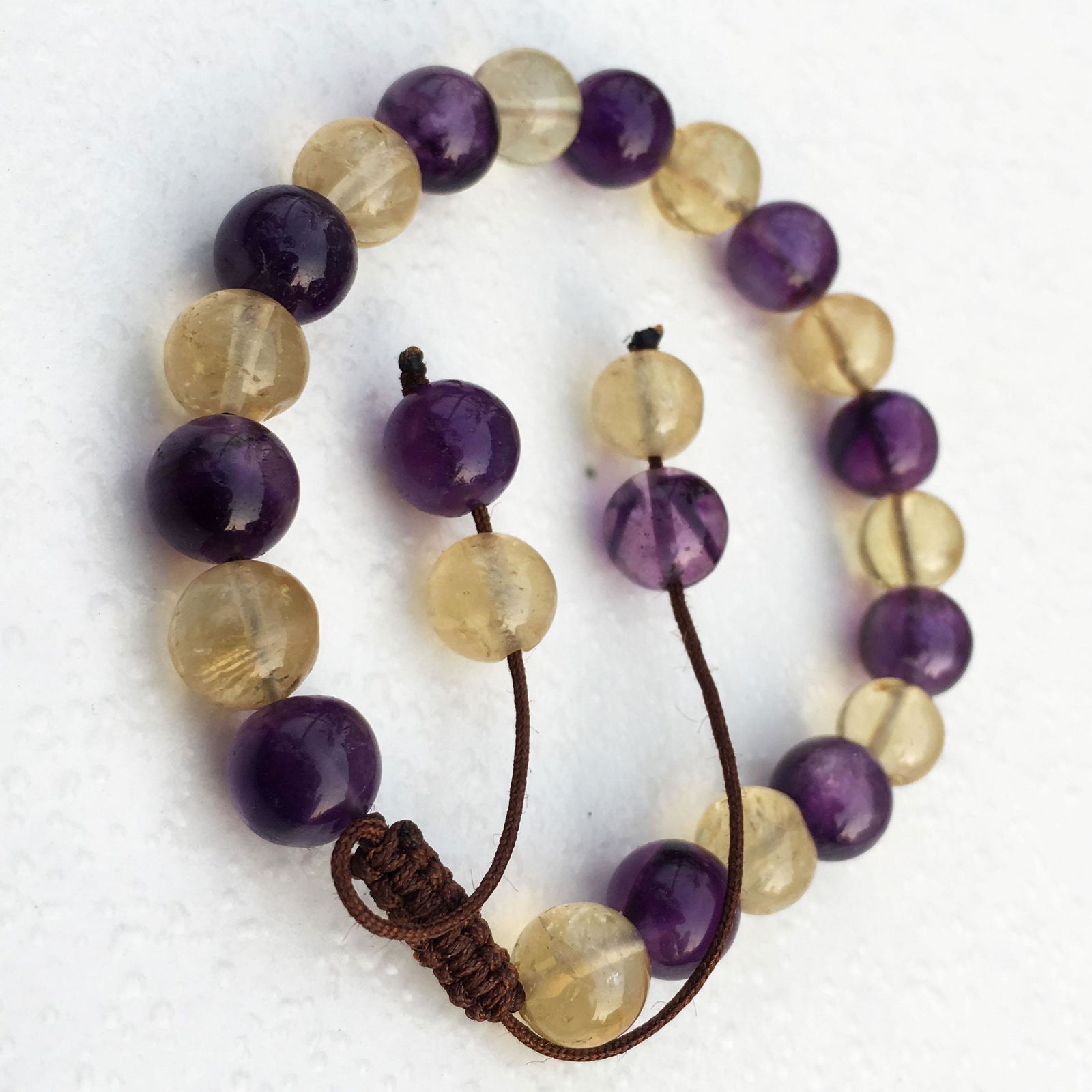 8MM Citrine & Amethyst Beaded Handmade Bracelet (1 of 4)