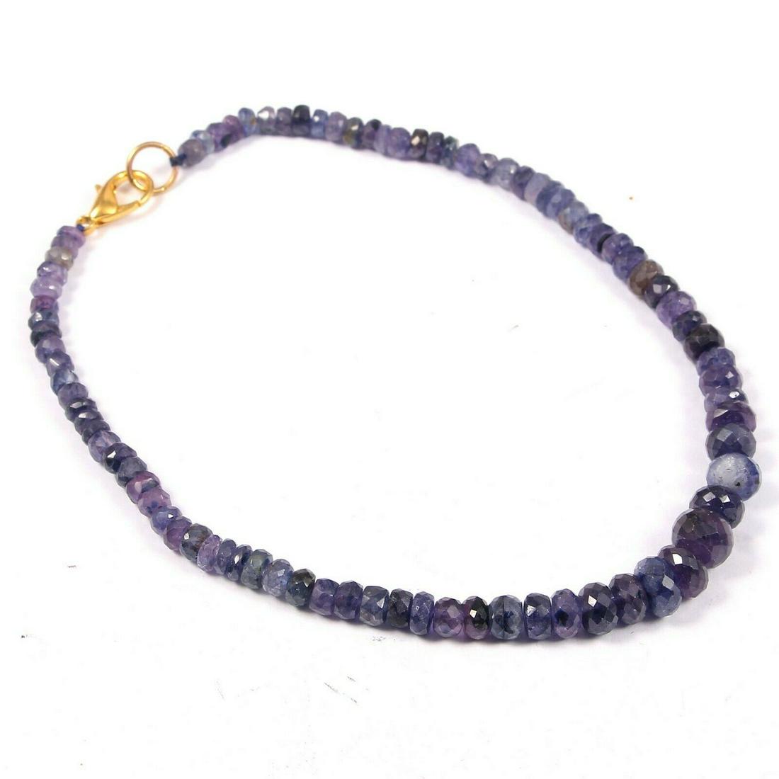 Natural Blue Sapphire Bracelet Rondelle Beads 4-8: Natural/Lab-Created: Natural Country/Region of Manufacture: India Transparency: Translucent Cut Grade: Excellent Shape: Bead Country of Origin: South Africa