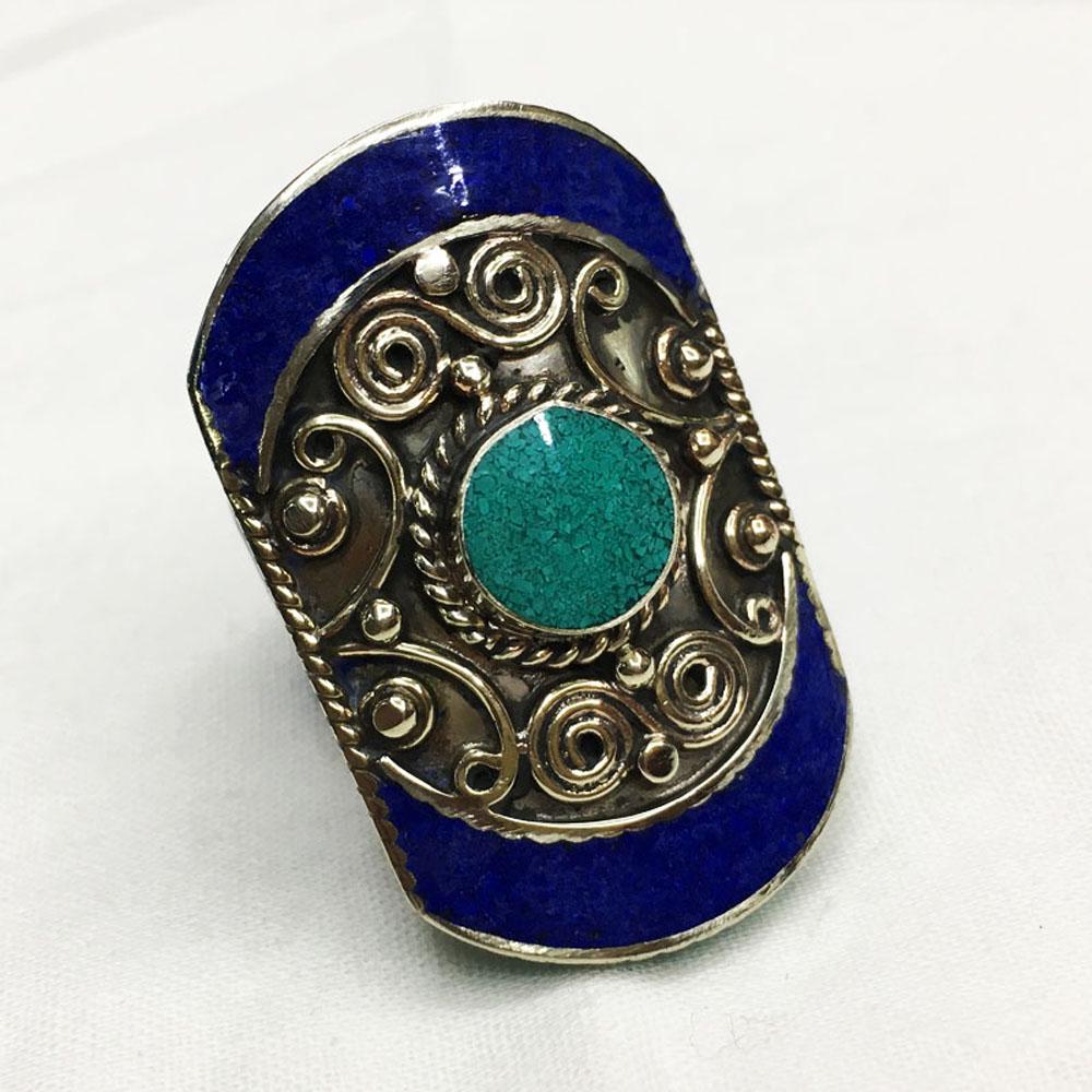 Free Size - Tibetan Vintage Amber Handmade Ring (1 of 2)