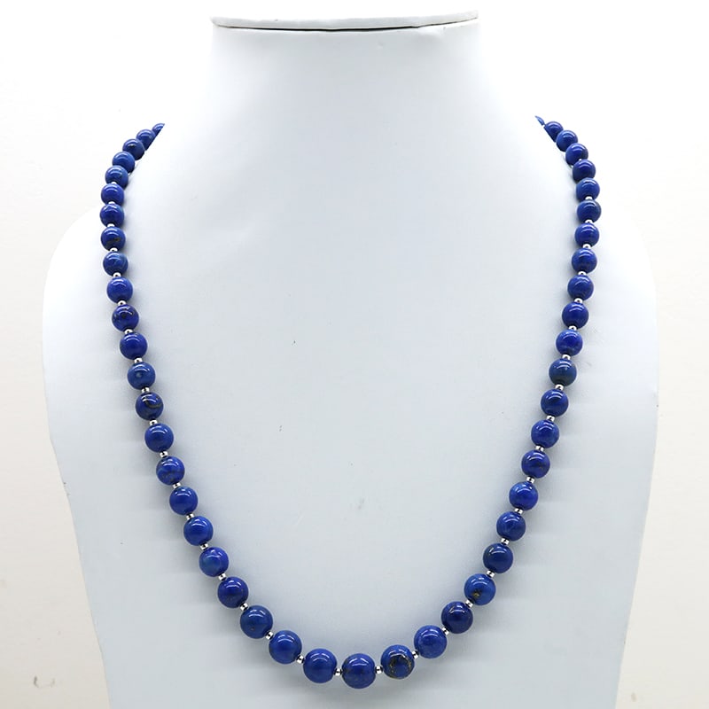 Natural Top Quality Lapis Lazuli Silver Necklace (1 of 4)