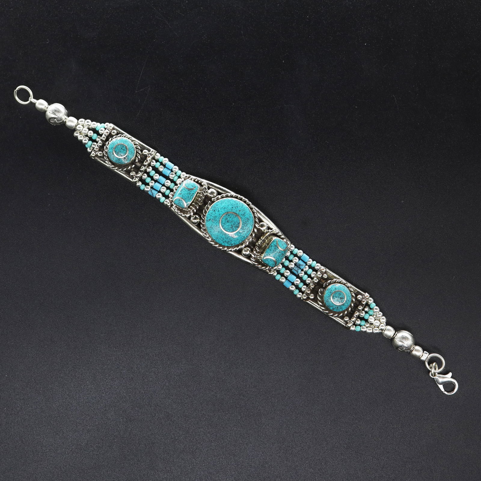 Tibetan Turquoise Handmade Ethnic Bracelet (1 of 3)