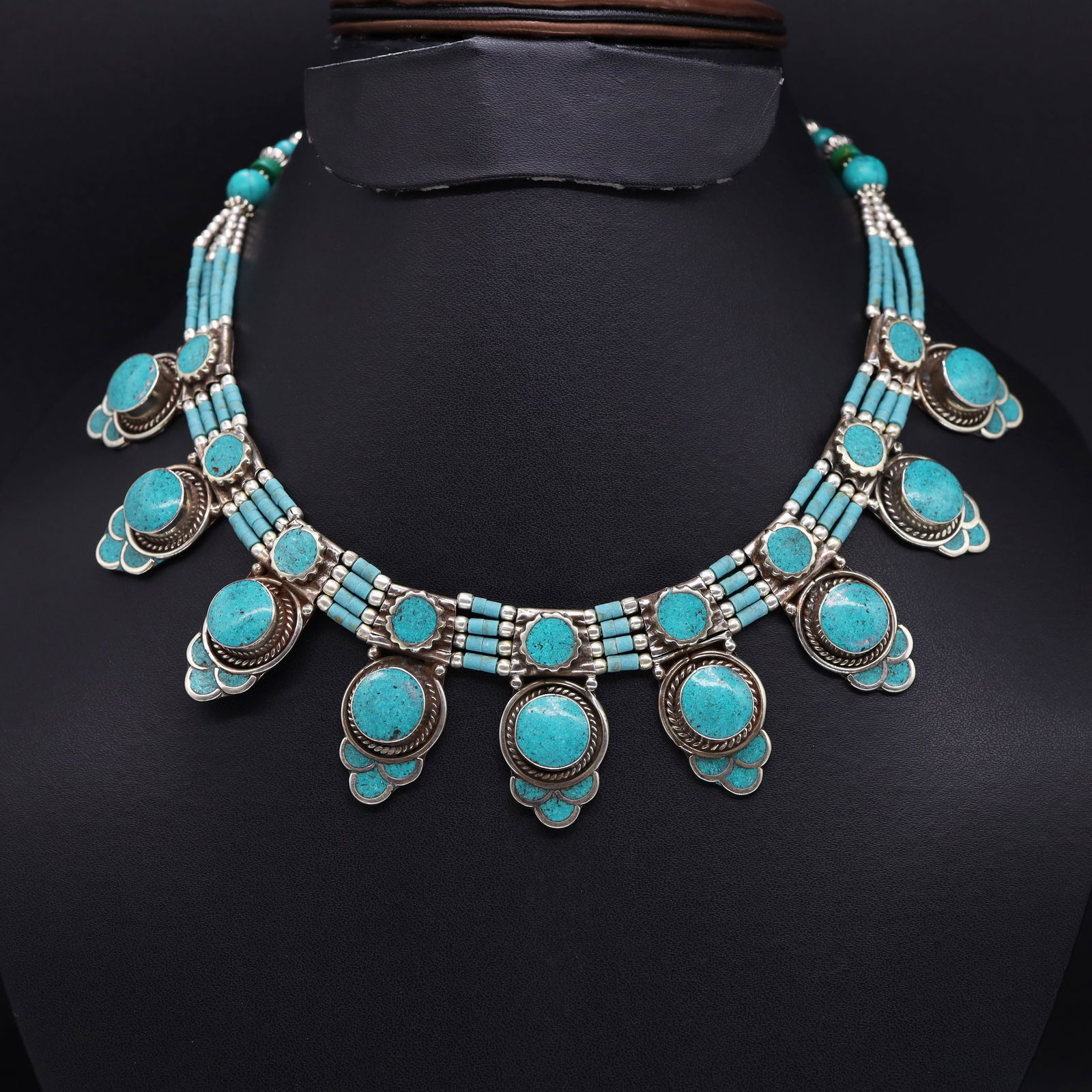 Tibetan Turquoise Handmade Chokar Necklace (1 of 3)