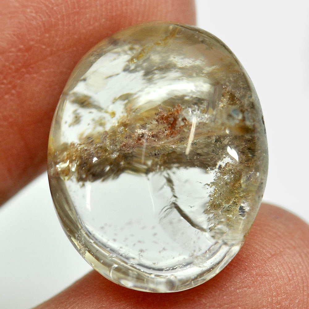 Brown White Quartz 20.08 Ct. Oval Cabochon Shape Natural Gemstone Unheated (1 of 3)