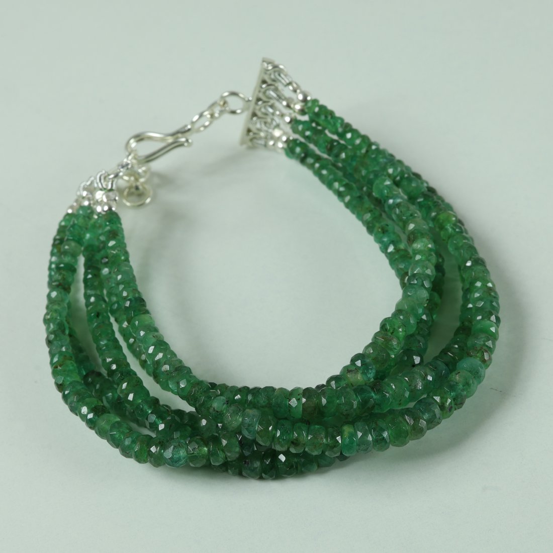Natural Emerald 92.5 Sterling Silver Bracelet (1 of 7)
