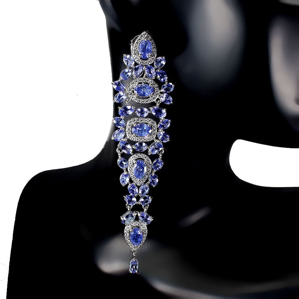 Tanzanite 6x4mm Simulated Cz 925 Sterling Silver Earrings (1 of 3)