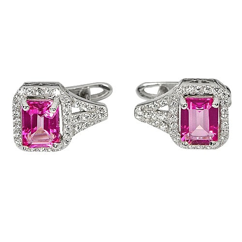 925 Sterling Silver Earrings Jewelry with Beautiful Natural Pink Topaz and CZ 5.25 G.: Product ID: 207103087 Product Name: Sterling Silver Earrings Product Type: 925 Sterling Silver Fine Jewelry Jewelry Weight: 5.25 Grams. Gemstones Color: Pink Metal: Solid Silver 92.5%. Gemstone Detail