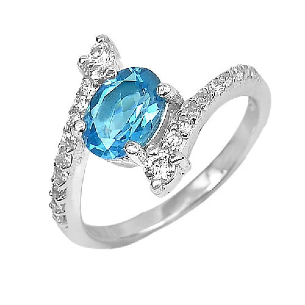 925 Sterling Silver Ring Jewelry 3.29 G. with Natural Gemstone Swiss Blue Topaz and Cz Size 7: Product ID: 207103198 Product Type: 925 Sterling Silver Fine Jewelry Jewelry Weight: 3.29 Grams. Ring Size: 7 Resizable(Fee) Gemstones Color: Blue Metal: Solid Silver 92.5%. Gemstone Detail: Oval Blue