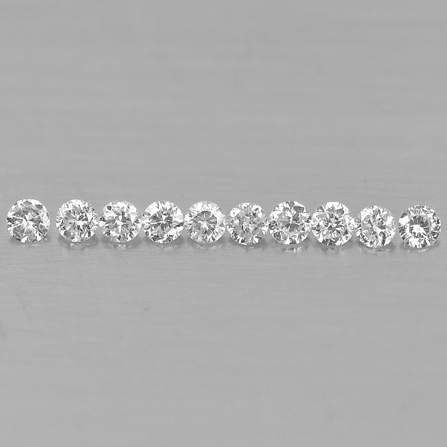 White Loose Diamond 0.12 Ct. 10 Pcs. VVS - VSI Natural Round Brilliant Cut 1.5 Mm: Product ID: 802102698 Product Name: Natural Natural Diamond Weight: 0.12 CT. Size: 1.5 x 1.5 x 1.0 MM. Shape: Round Brilliant Cut Color: D Clarity:VVS-VSI Luster: Scintillating Gems Origin: Belgium Tr