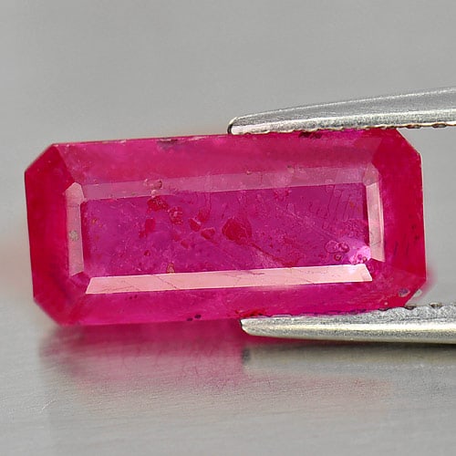 Red Pink Ruby 3.90 Ct. Octagon Shape 13.2 x 6.2 x 3.8 Mm. Natural Gemstone From Mozambique (1 of 3)