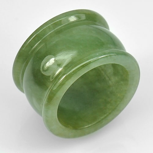 White Green Jade Ring Size 9 Natural Gemstone Untreated 54.16 Ct. (1 of 3)