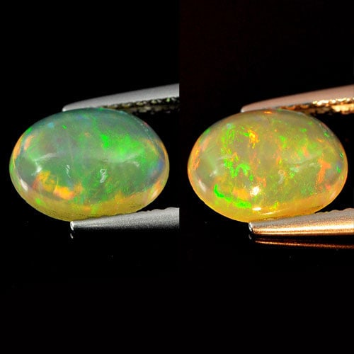 Multi Color Opal 1.24 Ct. Oval Cabochon Shape 9.1 x 7 Mm. Natural Gemstone Unheated (1 of 3)