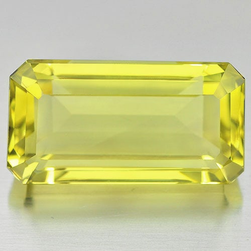 Yellow Lemon Quartz 18.79 Ct. Clean Octagon Shape 21 x 11.3 Mm. Natural Gemstone Unheated: Product ID: 805529043 / Product Name: Natural Quartz / Weight: 18.79 CT. / Size: 21 x 11.3 x 9.2 MM. / Shape: Octagon / Color: Yellow / Clarity:IF / Luster: Very Good / Gems Origin: Brazil / Treatment