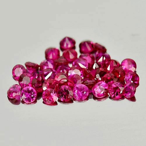 Pinkish Red Ruby 1.12 Ct. 39 Pcs. Round 1.8 Mm. Natural Gemstone Unheated From Mozambique (1 of 3)