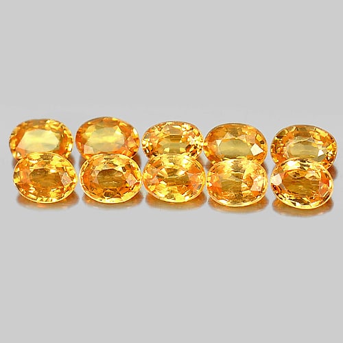 Orange Spessartine Garnet 2.21 Ct. 10 Pcs. Oval Shape 4 x 3 Mm. Natural Gemstone Unheated: Product ID: 802935241 / Product Name: Natural Spessartine / Weight: 2.21 CT. / Size: 4 x 3 x 2 MM. / Shape: Oval / Color: Orange / Clarity:VS - VSI / Luster: Very Good / Gems Origin: Namibia / Treatme
