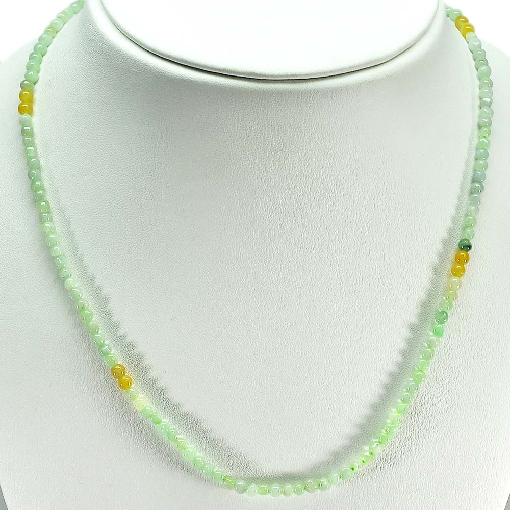 Honey Green Jade Bead Necklace 63.59 Ct. Round Natural Unheated Length 18 Inch.: Product ID: 819813304 / Product Name: Natural Jade / Weight: 63.59 CT. / Size: Length 18 Inch. 4 MM. / Shape: Round / Color: Green / Clarity:Opaque / Luster: Good / Gems Origin: Thailand / Treatment: 