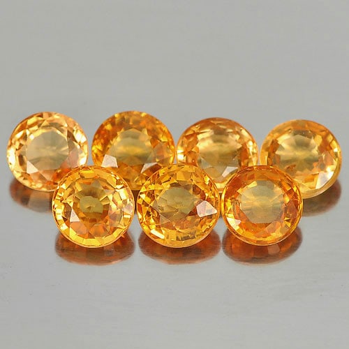 Orange Spessartine Garnet 2.19 Ct. VS Round Shape 3.9 Mm 7 Pcs. Natural Gemstone Unheated: Product ID: 802936158 / Product Name: Natural Spessartine / Weight: 2.19 CT. / Size: 3.9 x 2 MM. / Shape: Round / Color: Orange / Clarity:VS / Luster: Very Good / Gems Origin: Namibia / Treatment: Unh
