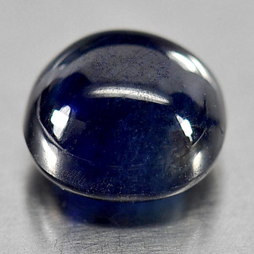 Blue Sapphire 2.14 Ct. Oval Cabochon Shape 6.9 x 6.5 Mm. Natural Gemstone From Madagascar (1 of 3)