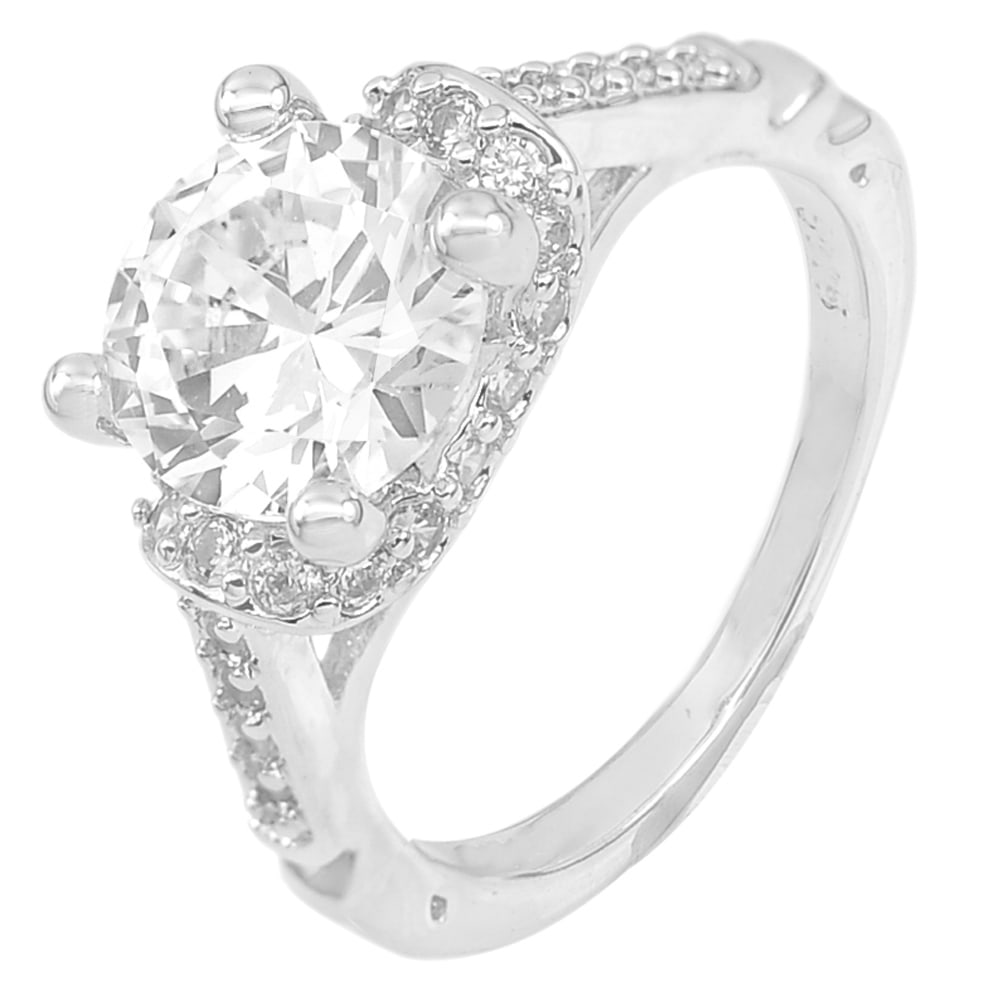 925 Sterling Silver Ring Jewelry with White CZ Round 9 Mm. Size 7: Product ID: 200108079 / Product Type: 925 Sterling Silver Fine Jewelry / Jewelry Weight: 3.92 Grams. / Ring Size: 7 Resizable(Fee) / Gemstones Color: White / Metal: Solid Silver 92.5%. / Gemstone Deta