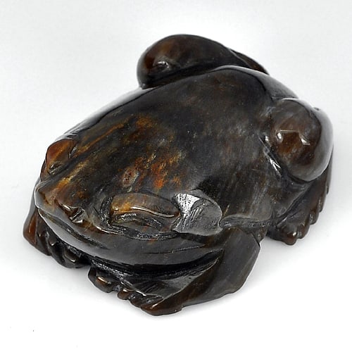 Brown Petrified Wood Frog Carving 214.32 Ct. Natural Unheated From Thailand (1 of 3)